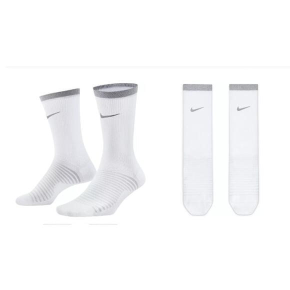 New NWT Nike Spark Running Cushioned White Crew Socks Size 9.5-11 - Picture 1 of 3